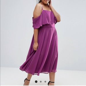 ASOS Curve MIDI cold shoulder dress.